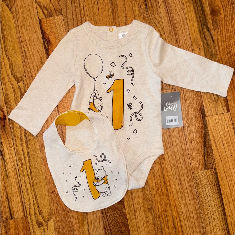 Disney Baby Bib and Bodysuit Set